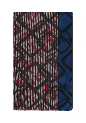 Emporio Armani abstract-pattern scarf - Grey