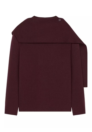 Courrèges Scarf merino-wool sweater - Red
