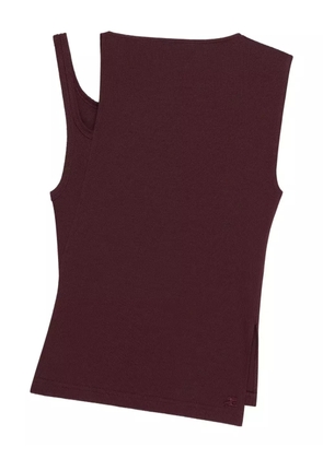Courrèges asymmetrical-neck vest - Red