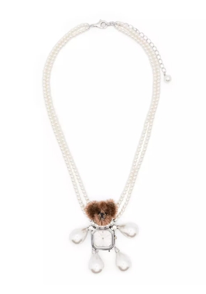 YVMIN teddy-bear embellishment necklace - White