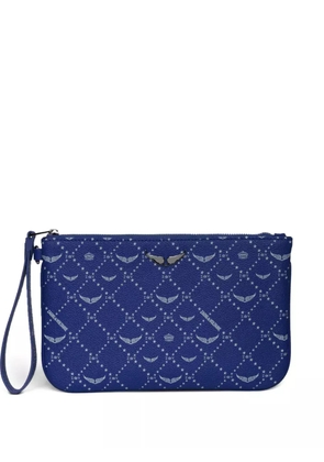 Zadig&Voltaire wings-logo stars clutch bag - Blue