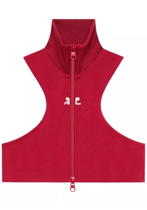 Courrèges cropped gilet - Red