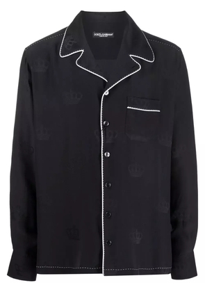 Dolce & Gabbana contrast-stitch silk shirt - Black