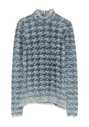 Diesel turtleneck wave-pattern sweater - Blue