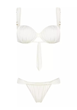 Noire Swimwear Cheeky ruched bikini set - White