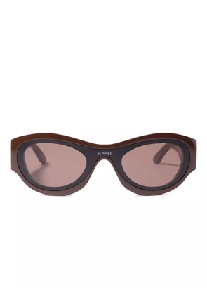 Sunnei geometric-frame sunglasses - Brown