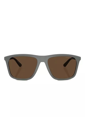 Emporio Armani matte-frame square sunglasses - Grey
