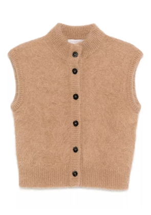 Antonelli high-neck buttoned cardigan - Neutrals