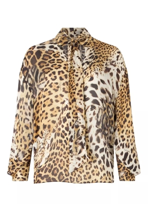 Roberto Cavalli Jaguar-print blouse - Neutrals