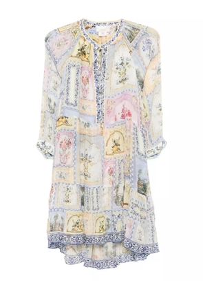 Camilla Botanical Ballads floral-print tiered dress - Neutrals