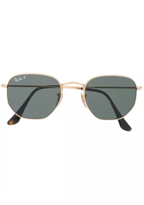 Ray-Ban hexagonal frame polarised sunglasses - Gold