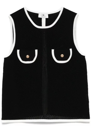 Elisabetta Franchi open-knit tank top - Black
