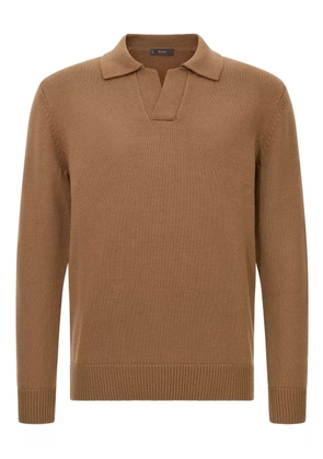 Boggi Milano polo-neck merino wool sweater - Brown