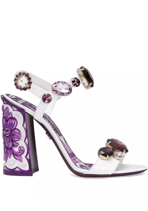 Dolce & Gabbana rhinestone-embellished sandals - White