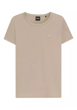BOSS logo-appliqué cotton T-shirt - Neutrals