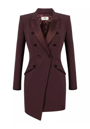 Elisabetta Franchi double-breasted satin-lapel mini dress - Red