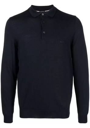 BOSS virgin wool polo shirt - Blue
