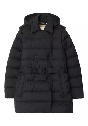 Burberry hooded belted puffer jacket - Black