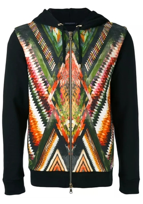 Balmain folkloric print hoodie - Black