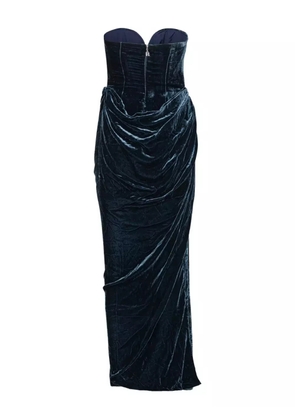 ROTATE BIRGER CHRISTENSEN velvet slit maxi dress - Blue