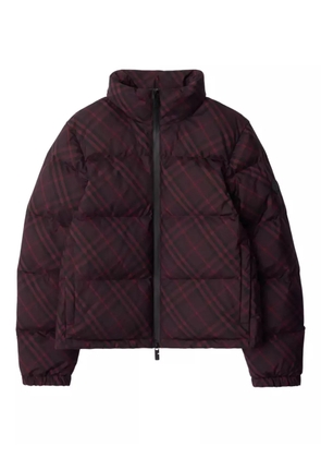 Burberry check puffer jacket - Red