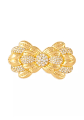 Susan Caplan Vintage 1990s scalloped bow brooch - Gold