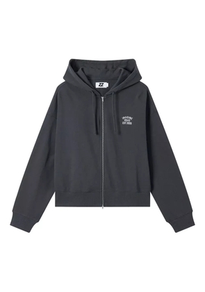 izzue embroidered zip-up jacket - Grey