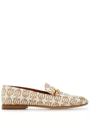 Ferragamo Gancini-embellished loafers - Neutrals