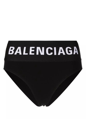 Balenciaga high-waisted logo-band briefs - Black