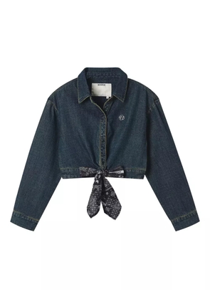 Musium Div. tie-detail denim shirt - Blue