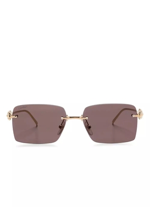 Cartier Eyewear rectangle-frame sunglasses - Gold