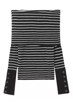 Free People off-shoulder striped sweater - Black