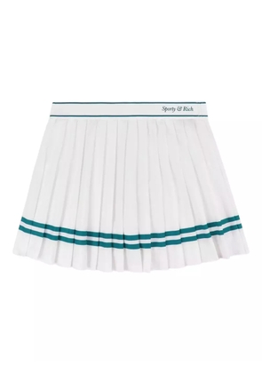 Sporty & Rich pleated stripe mini skirt - White