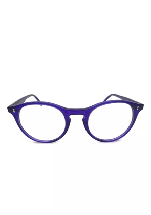 Kador round-frame clear-lens glasses - Blue