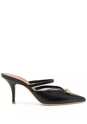 Malone Souliers 70mm logo-plaque mules - Black