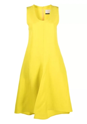 Calcaterra scoop-neck midi dress - Yellow