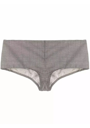 Versace Pre-Owned 1990s pre-owned houndstooth zipped bikini brief - Black