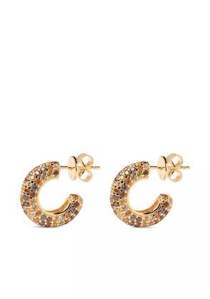 PD PAOLA Tiger multicoloured stone hoop earrings - Gold