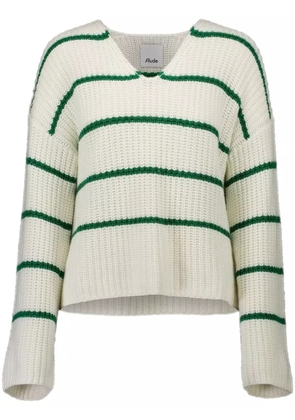 Allude striped sweater - White