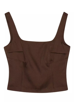 REMAIN square-neck fitted top - Brown