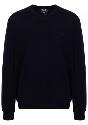 A.P.C. logo-embroidered sweater - Blue
