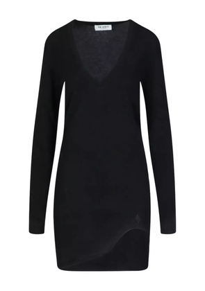 The Attico asymmetric V-neck mini dress - Black