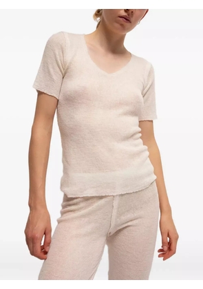 Gudrun & Gudrun Barbara short-sleeve V-neck top - Neutrals