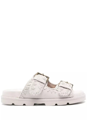 Mou suede buckle slides - Grey