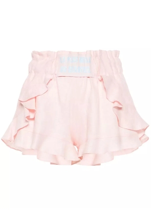 Loulou cotton ruffled shorts - Pink