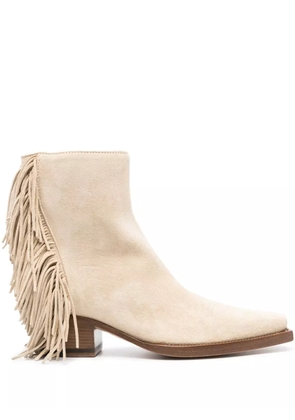 Buttero fringed suede ankle boots - Neutrals