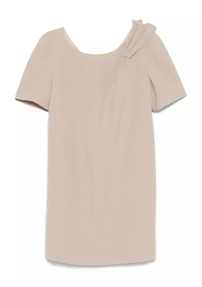 DE SANTIS draped-detail T-shirt - Neutrals