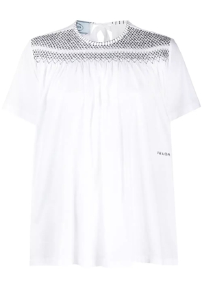Prada contrast stitching T-shirt - White