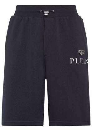 Philipp Plein logo-plaque cotton-blend shorts - Blue