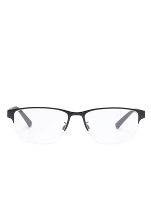 Emporio Armani logo-engraved rectangle-frame glasses - Black